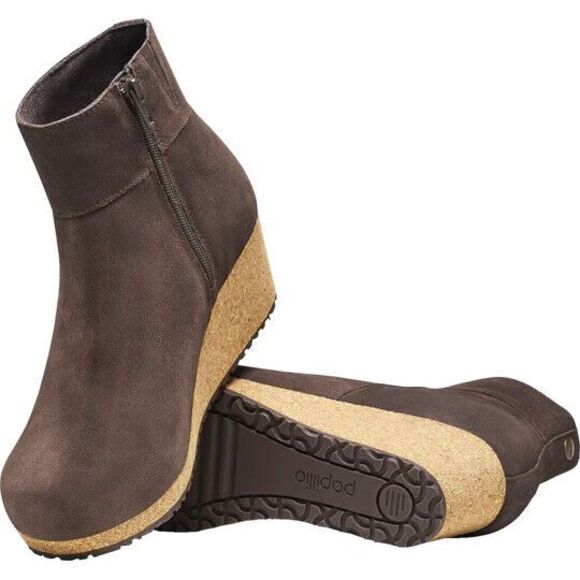 Papillio Birkenstock Ebba Suede Leather Wedge Ankle Boots Roast US 10 ER 41 NEW - Picture 2 of 12